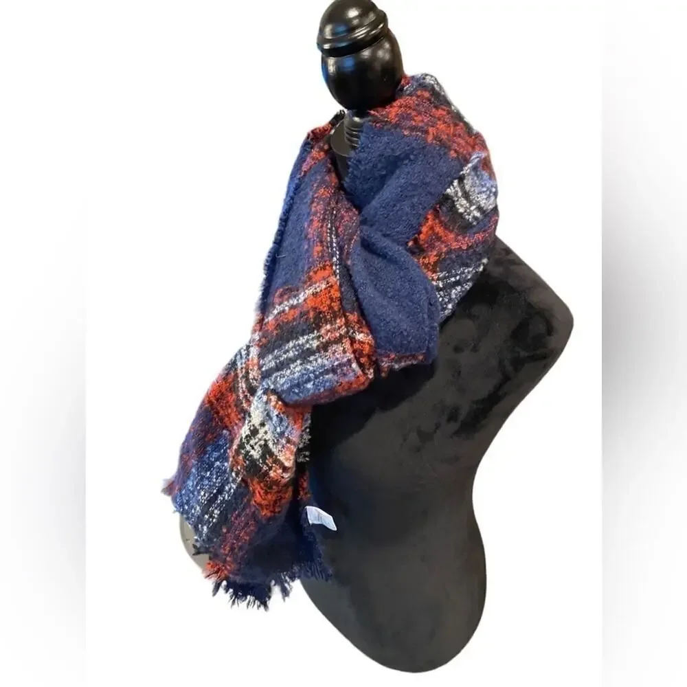 Tartan Plaid Scarf Red/White/Blue Women’s One Size